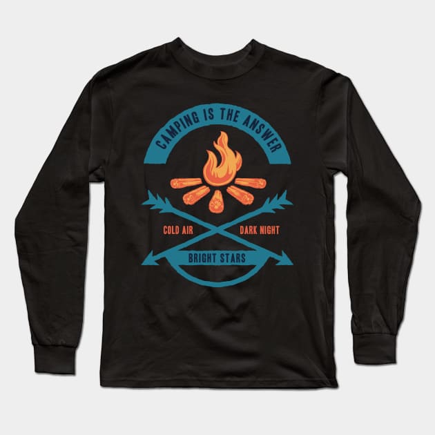 Camping Long Sleeve T-Shirt by Dojaja